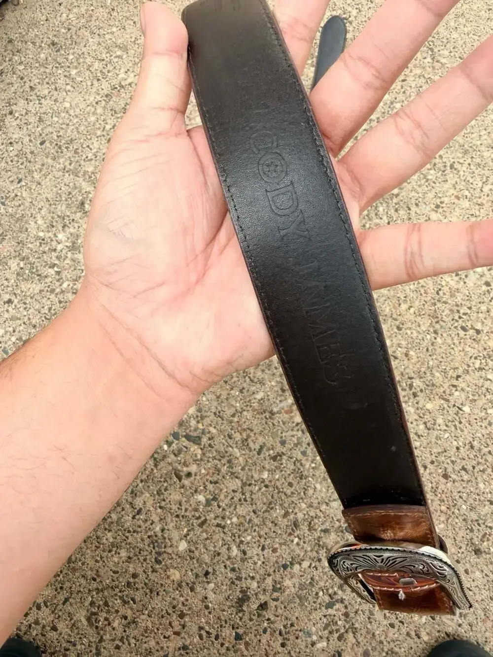 Cody James Handmade Leather Western Belt, Brown, Size 36